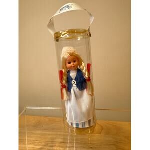 Vintage Finland Blinking Eyes Girl Doll Figurine Blonde Hair JL